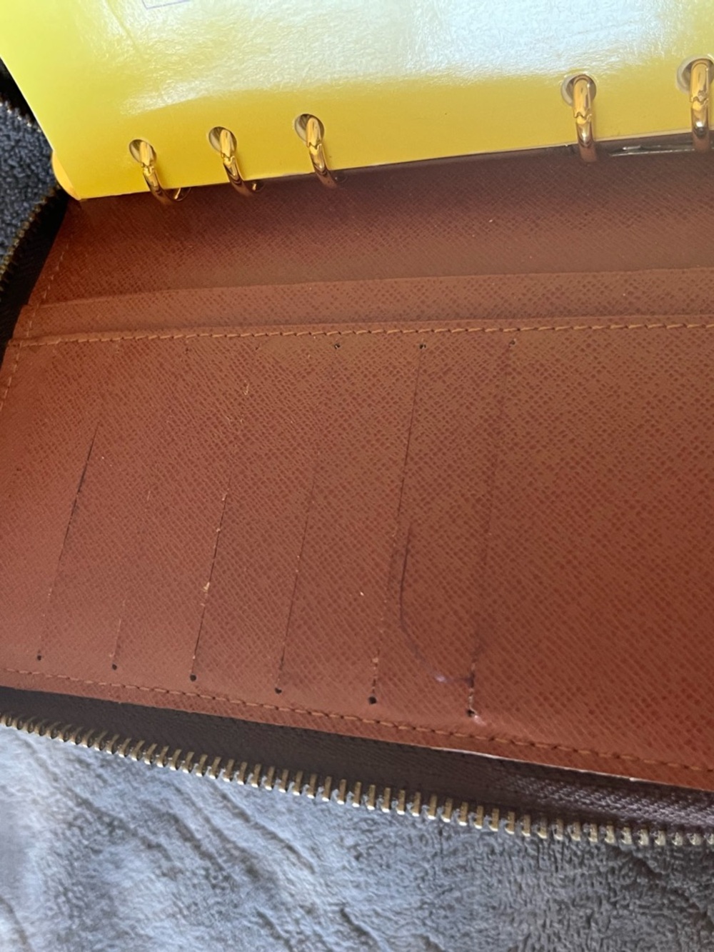 Vintage LV Brown  Zip-Around Daytimer - Picture 10 of 12